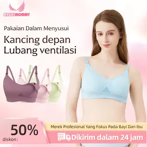 ANGEL MOMMY Bh Menyusui Tanpa Kawat 3PCS Bra Hamil Katun Bernapas Jumbo Kancing Depan Bahan Ibu Wanita Busui Bumil 938