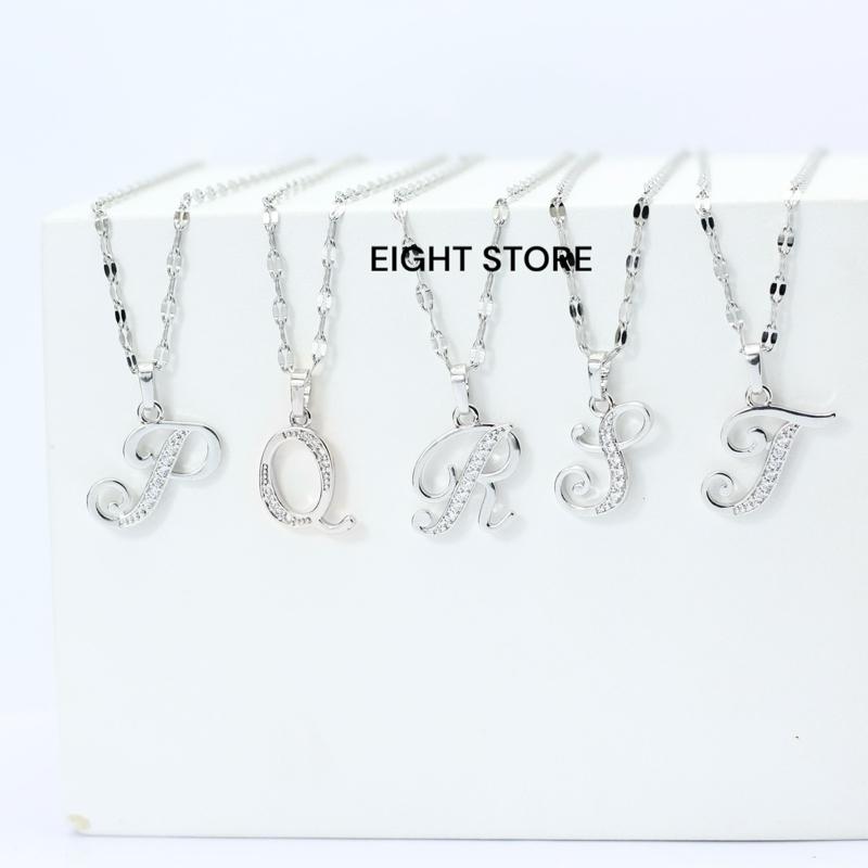 Kalung  Inisial Nama dari A sampai Z  Anti karat Dan Tidak Luntur (Kalung Pecah Kopi).