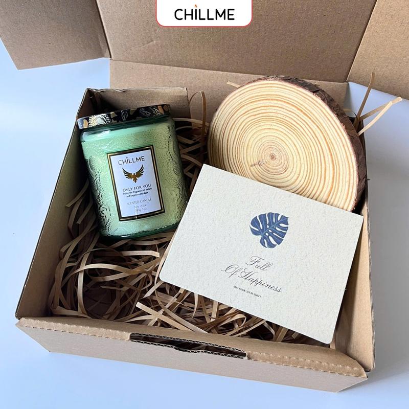  Set quà tặng nến thơm sinh nhật cho bạn nữ  bạn trai vintage thư giãn dễ ngủ kèm túi giấy Chillme 