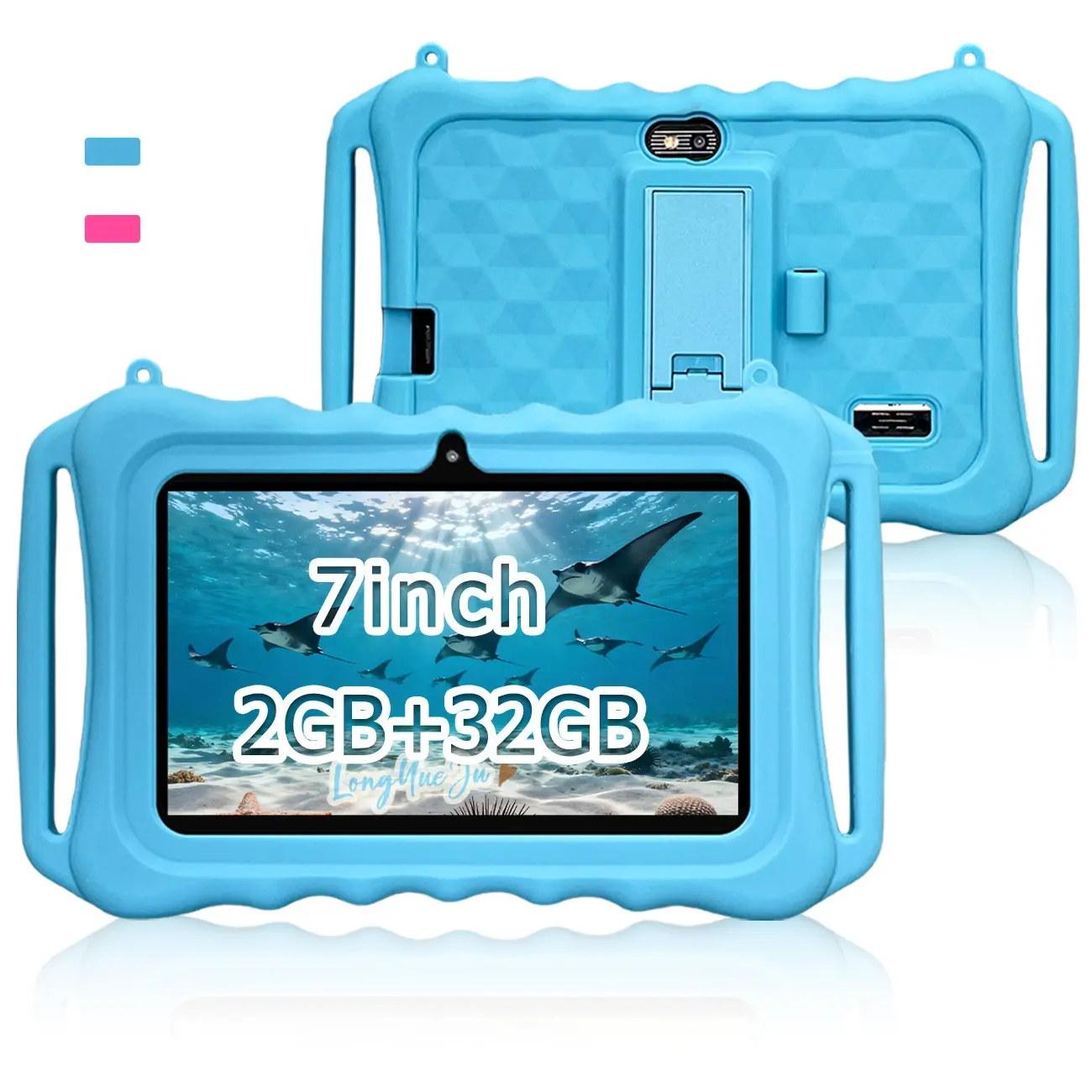子供用7インチAndroid 12タブレット、RAM 2GB・ROM 32GB、2.4GHz Wi‑Fi