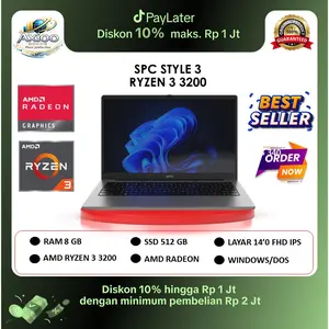 LAPTOP SPC STYLE 3 AMD RYZEN 3 3200 - RAM 8GB 256GB WINDOWS 11 14.0FHD IPS