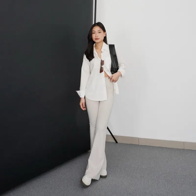 Ilaya Flare Pants Highwaist - Kulot Cutbray - Celana Cutbray Korea Formal