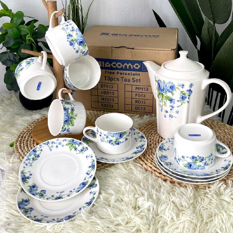 Giacomo 13pcs Porcelain Tea Set / Set Teapot dan Cawan Ready - TikTok ...