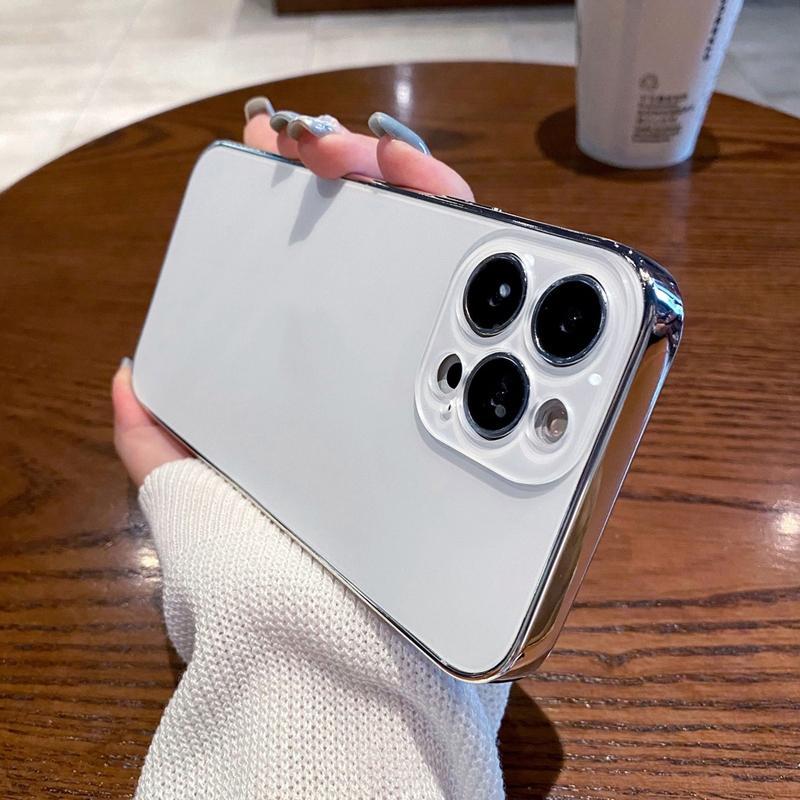 Product Introduction of Electroplating Glass Mobile Case Phone Casing For IPhone 16 15 14 11 13 12 Pro Max Plus Pc Lens Shockproof Cover Shell Protection Plating Phonecase Boy Accessories 51