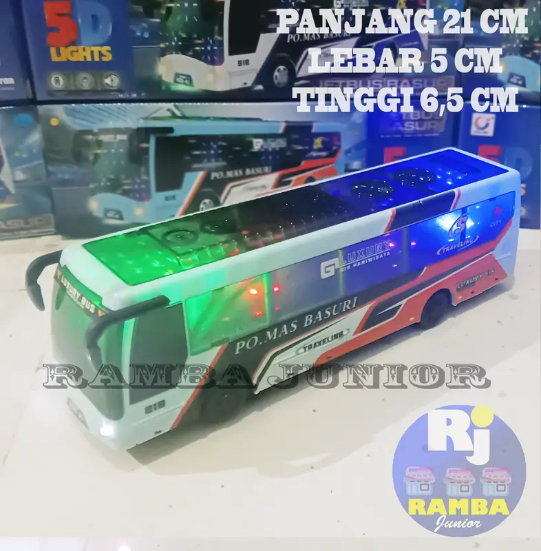 Mainan Jet Bus Basuri Bump And Go Ada Musik Dan Lampu 5D Anak Control Toys 1