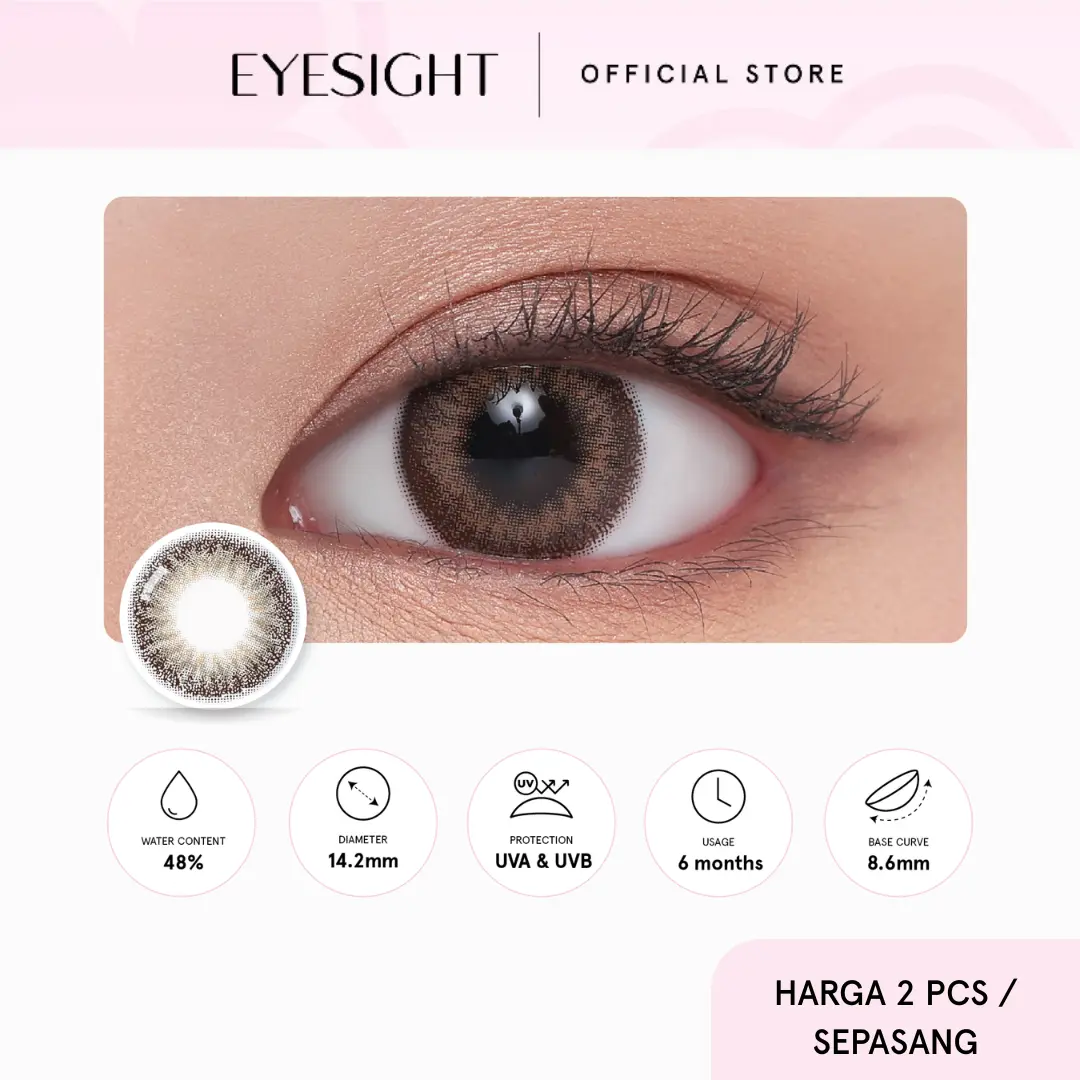 Softlens Bloominc Daisy Brown 14.2mm - Soflen Normal, Minus -0.50 s/d -8.00 (2pcs/sepasang)
