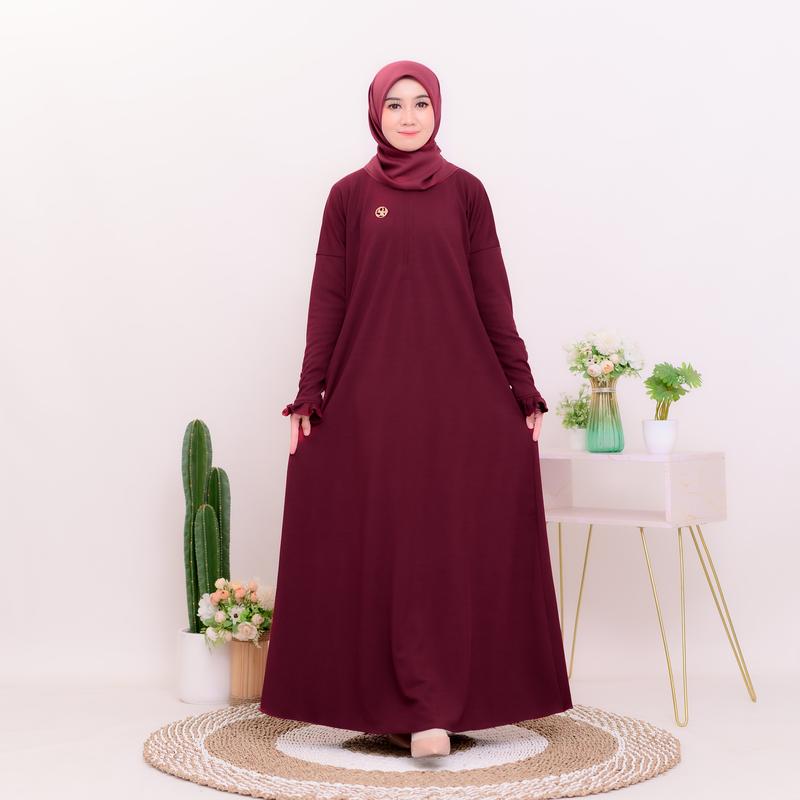 Gamis Arafah Bahan Snowy Knit Premium Adem Dan Lembut Anti Panas 7