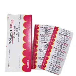 Folavit 400 mcg 1 Strip Isi 10 Tablet Multivitamin Ibu Hamil dan menyusui-Program Hamil Bayi vitamin Pelancar Asi