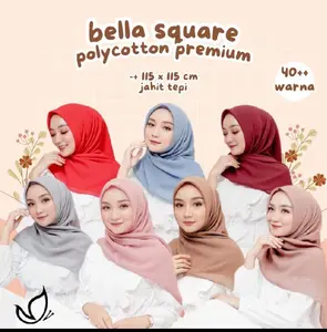 Hijab Segi Empat Bella Square / Kerudung Segi Empat Bella Square/ Plain Square Hijab