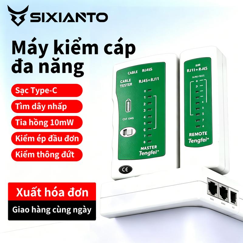 Máy Kiểm Tra Cáp Mạng RJ45 RJ11 Bộ Test Dây Mạng LAN Cat5 Cat6 Cat7 8P 6P