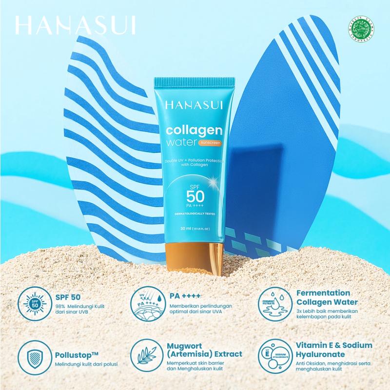 Malika Beauty | HANASUI Collagen Water Sunscreen SPF 30 50 30 ml | Sunscreen Water | Tabir Surya 2