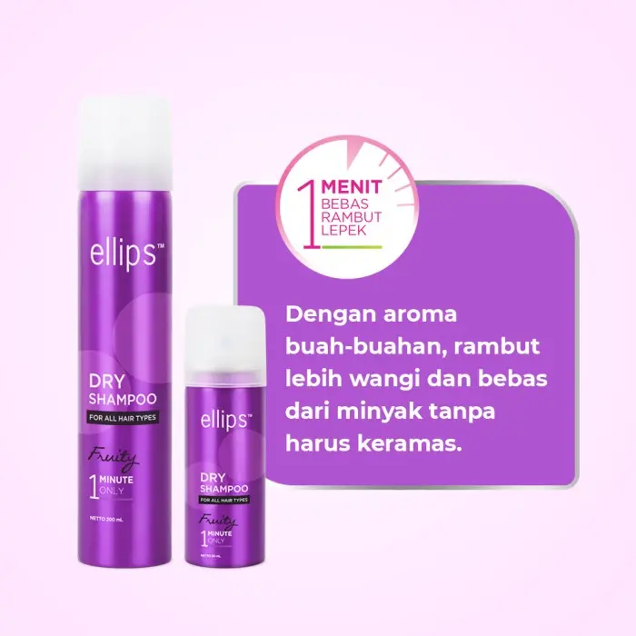 Ellips Hair Dry Shampoo Fruity 200ml - Atasi Rambut Lepek Tanpa Keramas 2