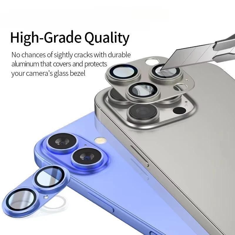 Miếng bảo vệ ống kính camera bằng titan – phù hợp với iphone 16 Pro Max, 15, 14, 13, 12 Mini và 11; phụ kiện điện thoại mới