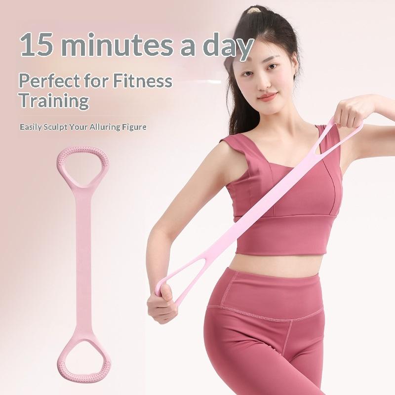 Dây kháng lực hình chữ 8 giúp giãn cơ vai lưng, dụng cụ tập thể dục tại nhà