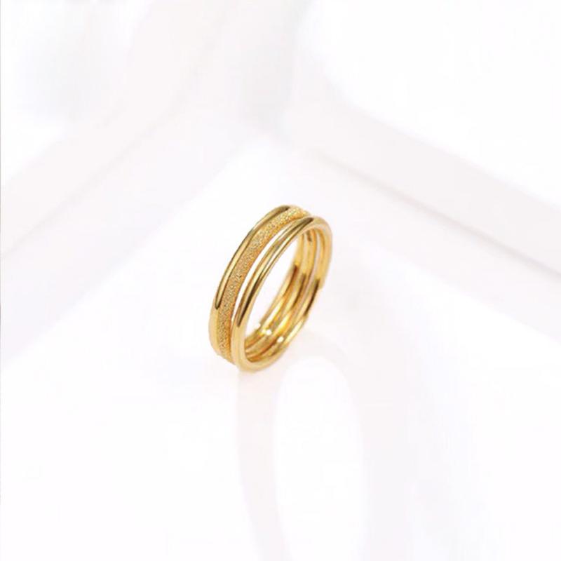 Women's Rings Set New Fashion and Simplicity Titanium Steel Ring Three Piece Set Polished Stainless Steel Rings 5