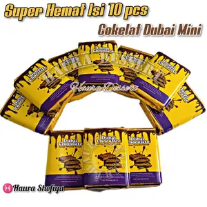 Paket Usaha (Super Hemat isi 10 pcs) Coklat Dubai Mini 85 gr Chocolate Pistachio Kunafa Cokelat Dubai Kecil Makanan Viral