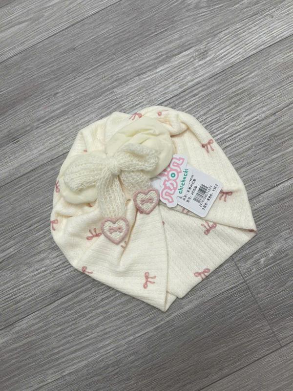 Mũ tuban nơ cotton mùa thu đông cho bé gái 3m 6m 9m 12m mẫu mới 2025