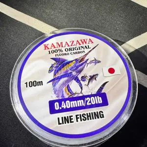 Kamazawa Senar Pancing Premium 100m 0.40mm/20lb Fluoro Carbon Kuat untuk Memancing Ikan Terbaik