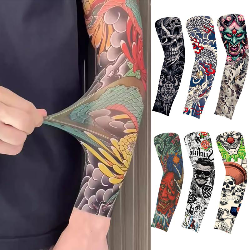 Tay Áo Hình Xăm, Để Đi Xe Máy, Chống Nắng, Tay Áo Mùa Hè, Thoáng Khí Và Thấm Hút Mồ Hôi, Chống Nắng, Tay Áo Băng Họa Tiết Hình Xăm, Unisex