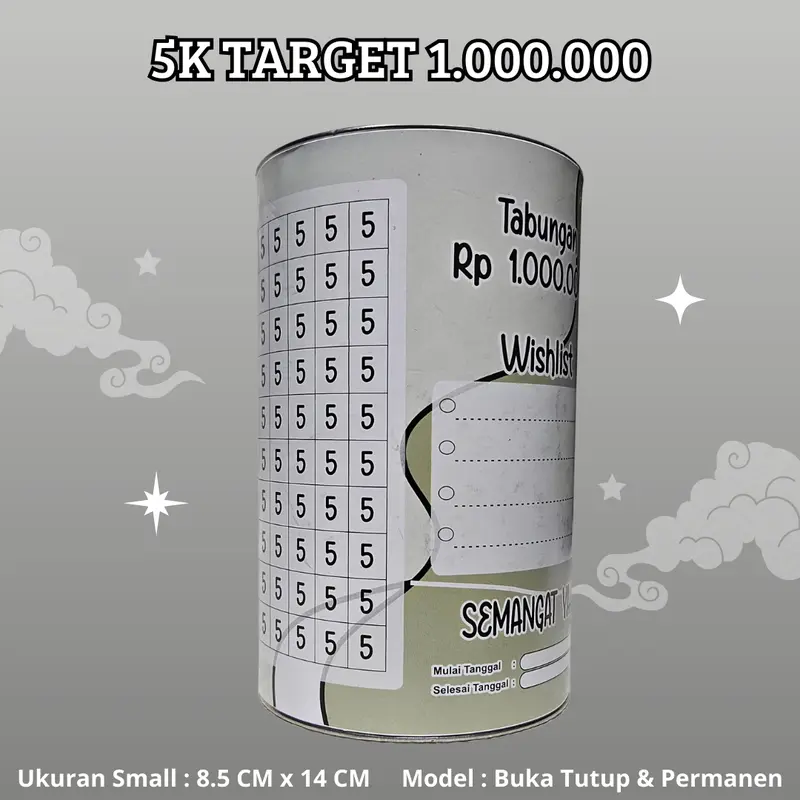 [ BISA COD ] CELENGAN TARGET MURAH 5K TARGET 1 JUTA CELENGAN TARGET BUKA TUTUP CELENGAN SEDEKAH SUBUH TABUNGAN UANG 1