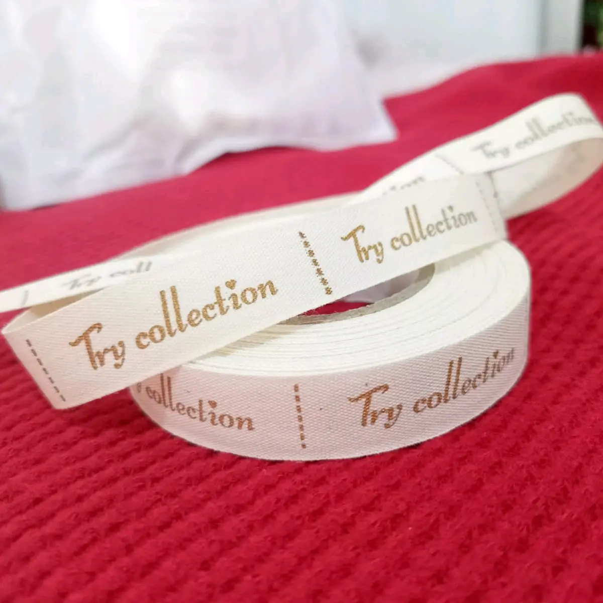 Label hijab / label baju Katun murah UK 1,5cm