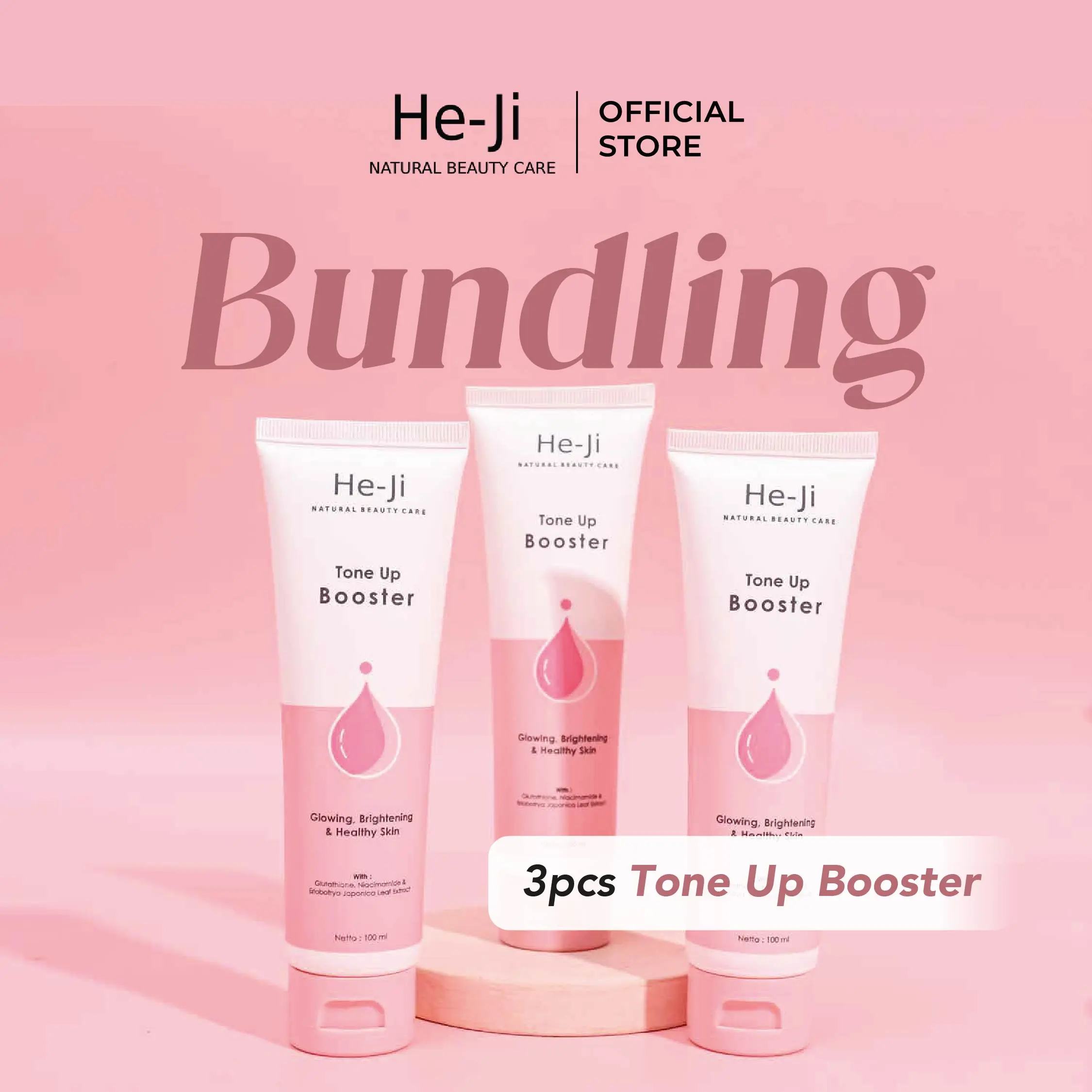[He-Ji] PROMO SALE BUNDLING 3pcs Tone Up Booster 100ml - Glowing, Brightening and Healthy Skin