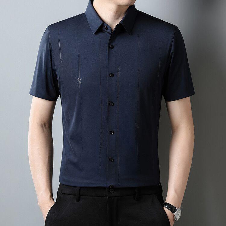 Product Introduction of Áo Sơ Mi Nam Ngắn Tay Fanzi, Chất Liệu Lụa Lạnh Áo Sơ Mi Cao Cấp, Hàng Mới Về, Thích Hợp Mặc Ngoài Trời Và Thường Ngày, Mỏng Và Co Giãn, Cho Nam, Năm 2024 8