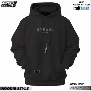 DUSTRY Jaket Sweater Hoodie Motif HOLOGRAM FOIL Pria Wanita Unisex Fleece 280 GSM Zipper Crewneck Premium Quality
