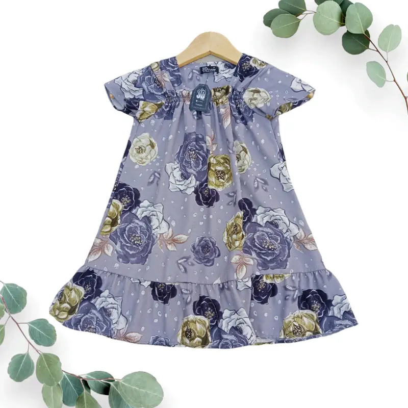 Daster Anak Dress Fuji Anak Kekinian Usia 3-10 Tahun - Rayon Diamond Premium - Motif, bunga Baju Fashion Perempuan 4