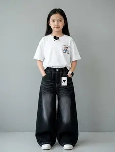 Unisex Celana Skena Jeans Cewek Cowok Anak Remaja Umur 8 Sampai 13 Tahun Gombrong Pinggang Karet Elastis Fashion