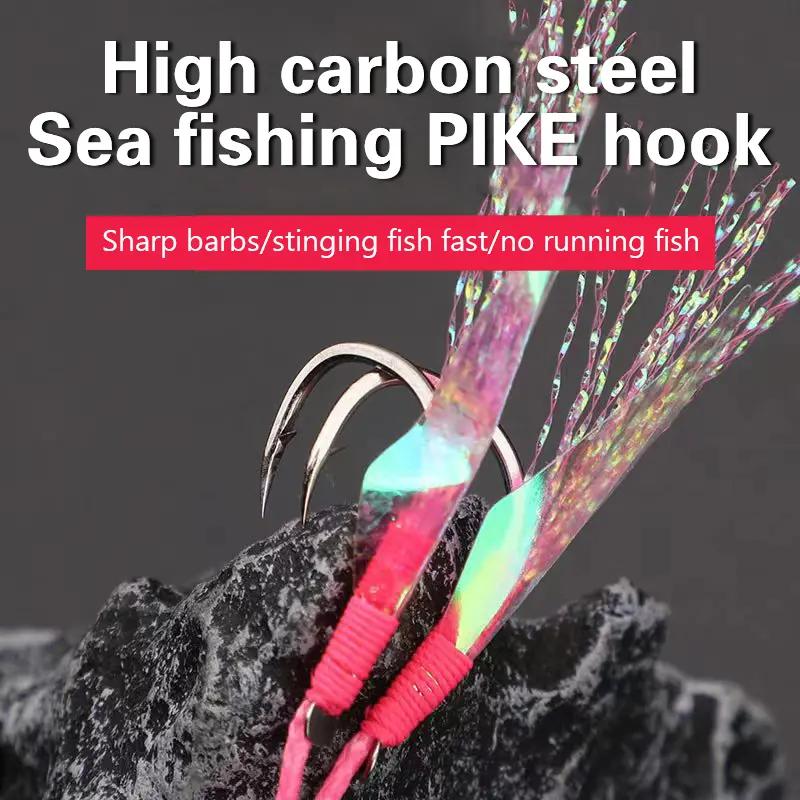 hỗ trợ jig đúc móc cao carbon góc thép nhọn mồi lông sợi công cụ đánh cá chậm…