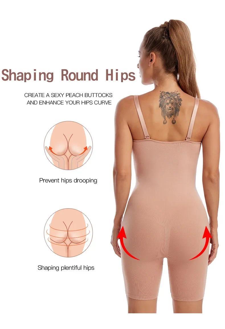 Product Introduction of Seamless Bodysuit Women Butt Lifter Shapewear Belly Control Body Shaper Corset Strappy-Back Chest Lift Correct Posture Underwear 10
