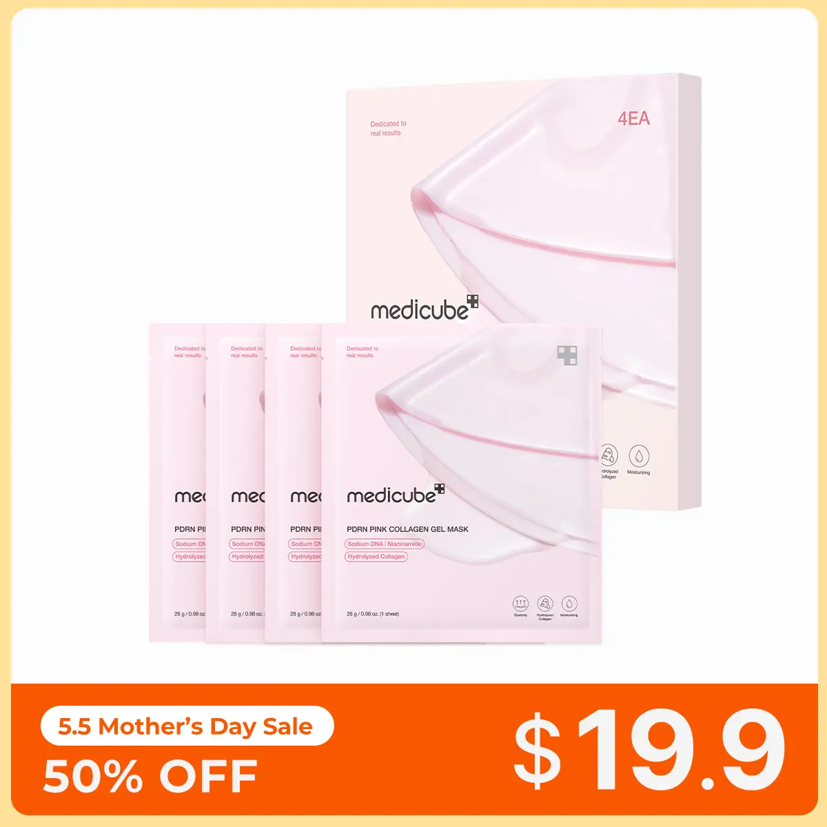 [medicube official] PDRN Pink Collagen Gel Mask (4ea)