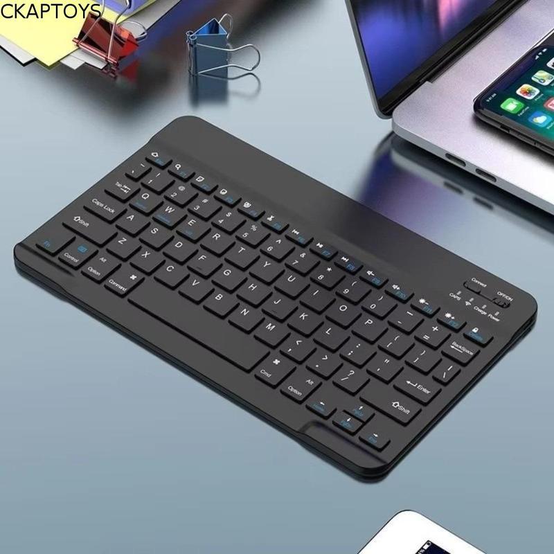 CKAPTOYS Di động 10 inch Bàn phím mini Có thể sạc lại Kích thước nhỏ Bàn phím Bluetooth Siêu mỏng Không dây Bàn phím di động Sử dụng khi đi du lịch