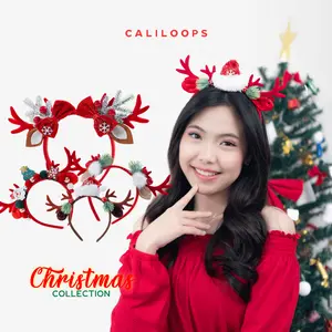 Bando Natal Dewasa Anak / Bando Christmas Xmas Tanduk Rusa Santa Claus