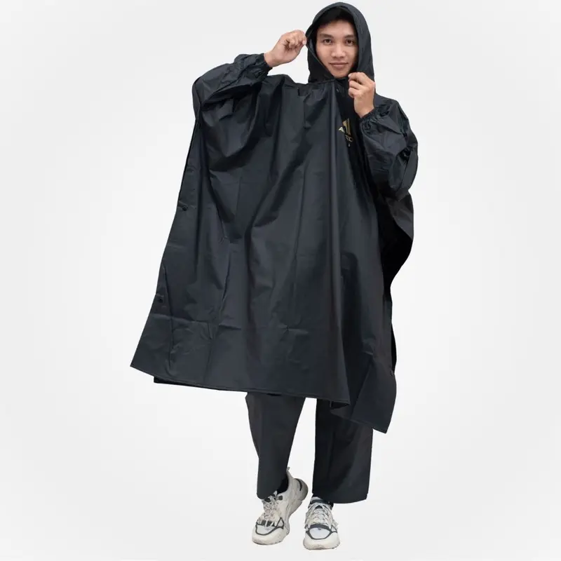 Jas Hujan Kelelawar Ponco Celana Mantel ALVARO Setelan Pria Wanita Raincoat Sealing Press Mantol Bahan PVC Anti Rembes 1