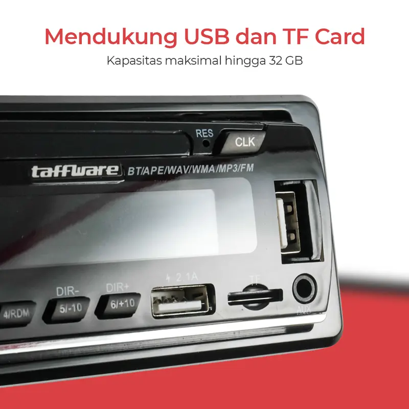 Tape Mobil Bluetooth head unit Single Din Tip mp3 Audio Multifungsi USB MP3 FM Radio AUX card reader universal mobil Car Kabel 7