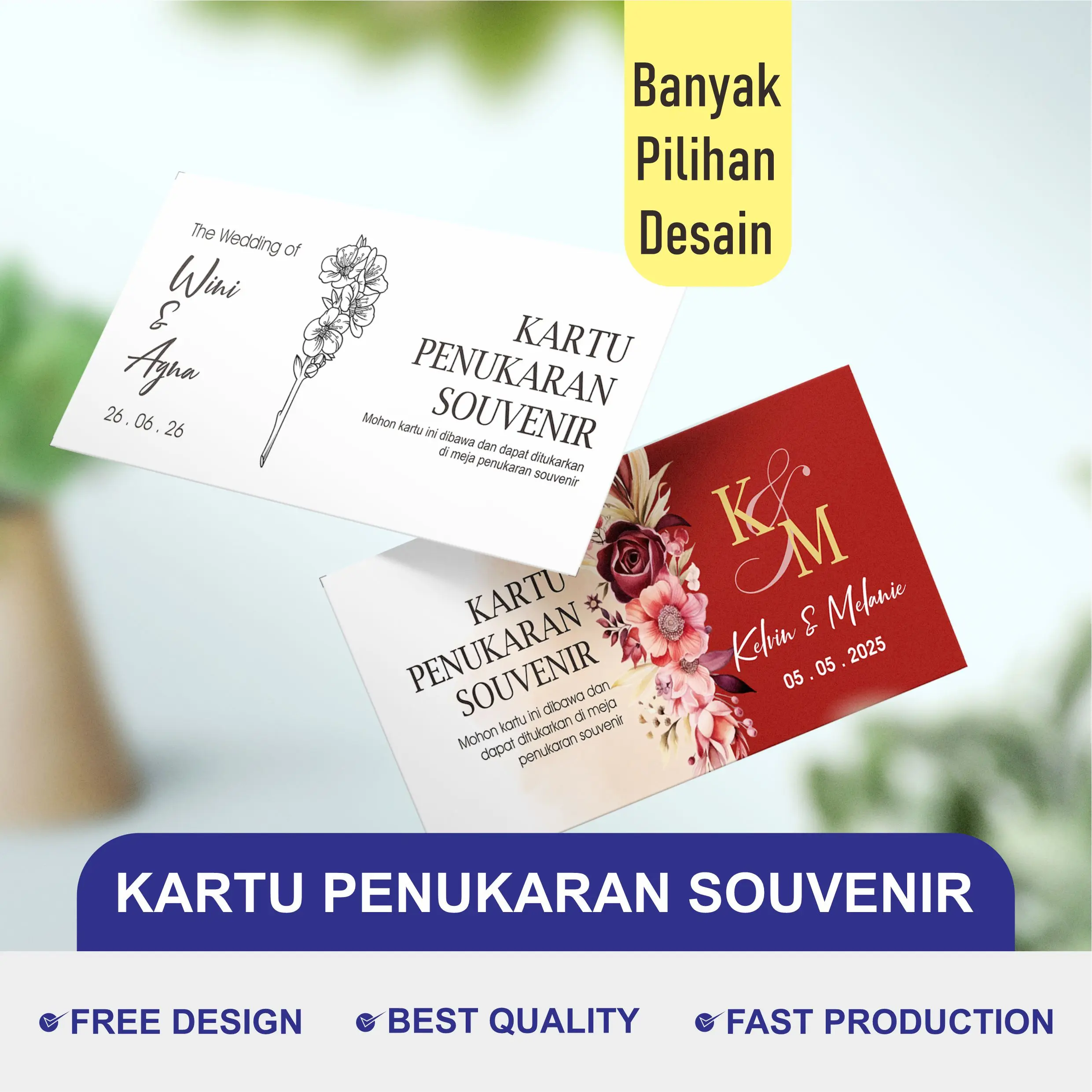 Kartu Pengambilan souvenir Pernikahan isi 100 | Kartu Penukaran Souvenir | Wedding card Edisi 8