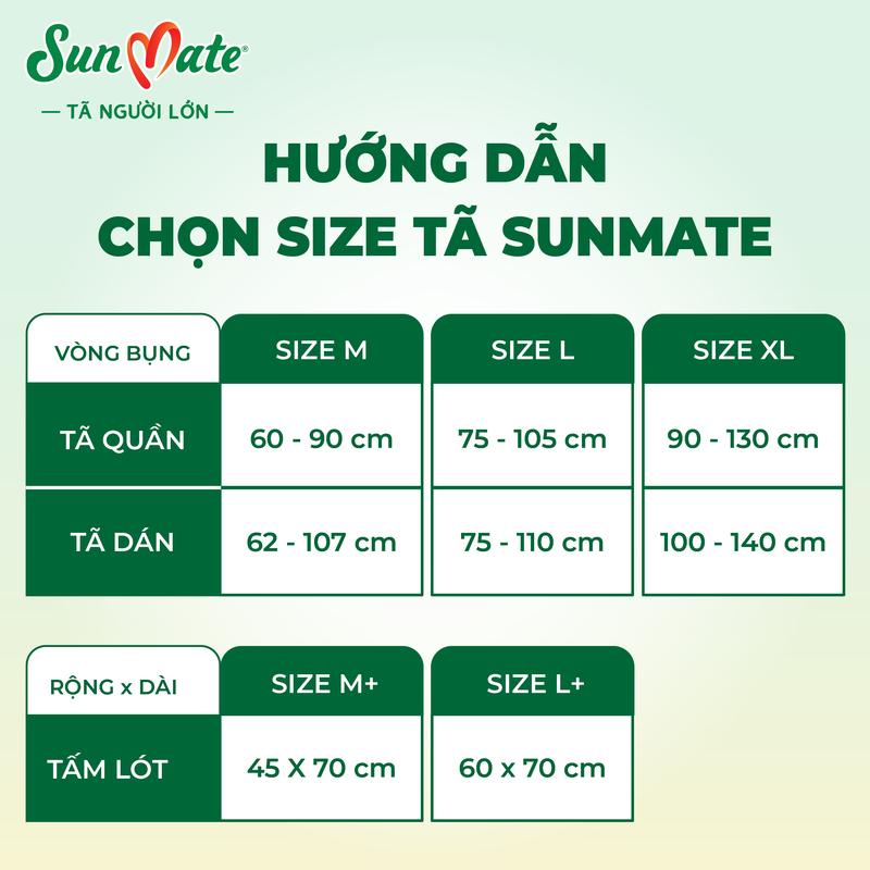 COMBO 4/COMBO 2 Tã quần người lớn Sunmate loại khô thoáng gói Jumbo M8/L14+2