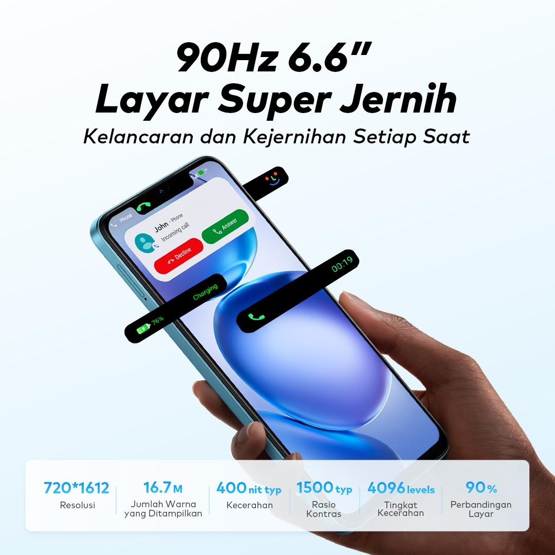 itel A100C 4+64GB Layar 6.6" 90Hz Tahan Banting Military-Grade Big Memory UltraLink Free Call 5000mAh Battery itel A100C 4+64GB Layar 6.6" 90Hz Tahan Banting Military-Grade Big Memory UltraLink Free Call 5000mAh Battery