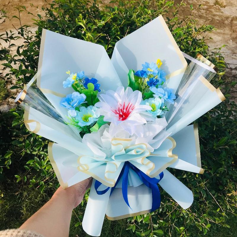 Product Introduction of BUKET BUNGA CANTIK / BUKET BUNGA AESTHETIC TIPE SKYBLUE / BUKET BUNGA HADIAH ANNIVERSARY 7