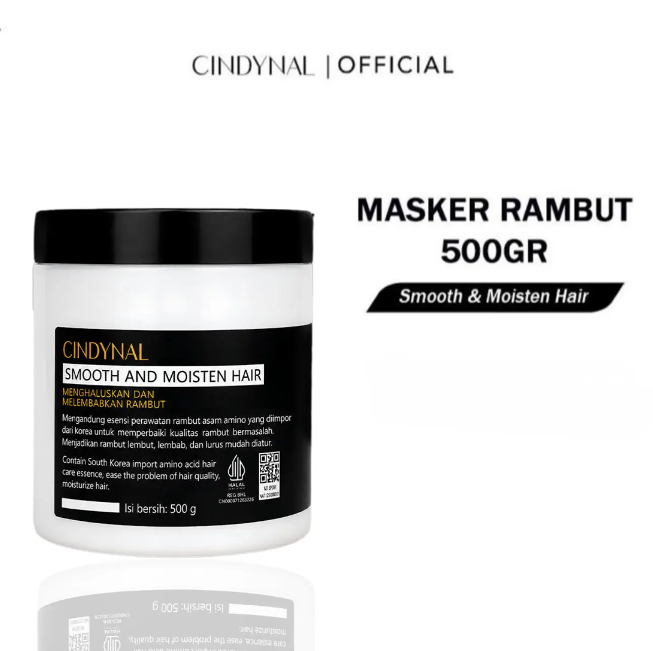 CINDYNAL Smooth And Moisten hair / Masker Rambut Treatment / Creambath Hair Mask Rambut Tanpa Catok Bersihkan Conditioner
