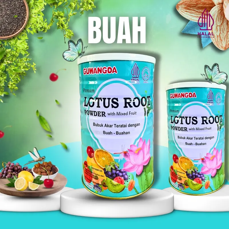 OUFEN LOTUS ROOT POWDER SOUP FRUIT INSTANT - VARIAN BUAH INSTAN AKAR TERATAI Air Red 2
