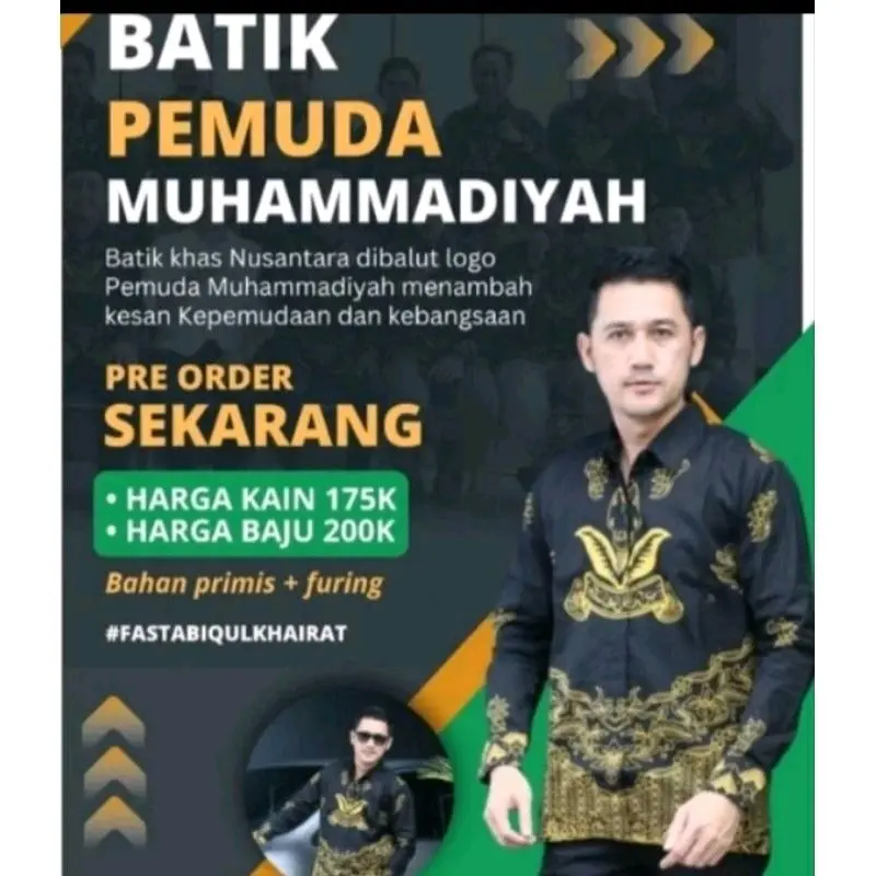 BATIK PEMUDA MUHAMMADIYAH TERBARU Bahan Katun Lapis Furing Baju 0