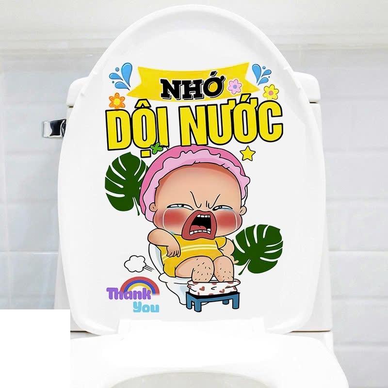 Nhiều mẫu-Decal miếng dán toilet decal bồn cầu chống thấm nước.