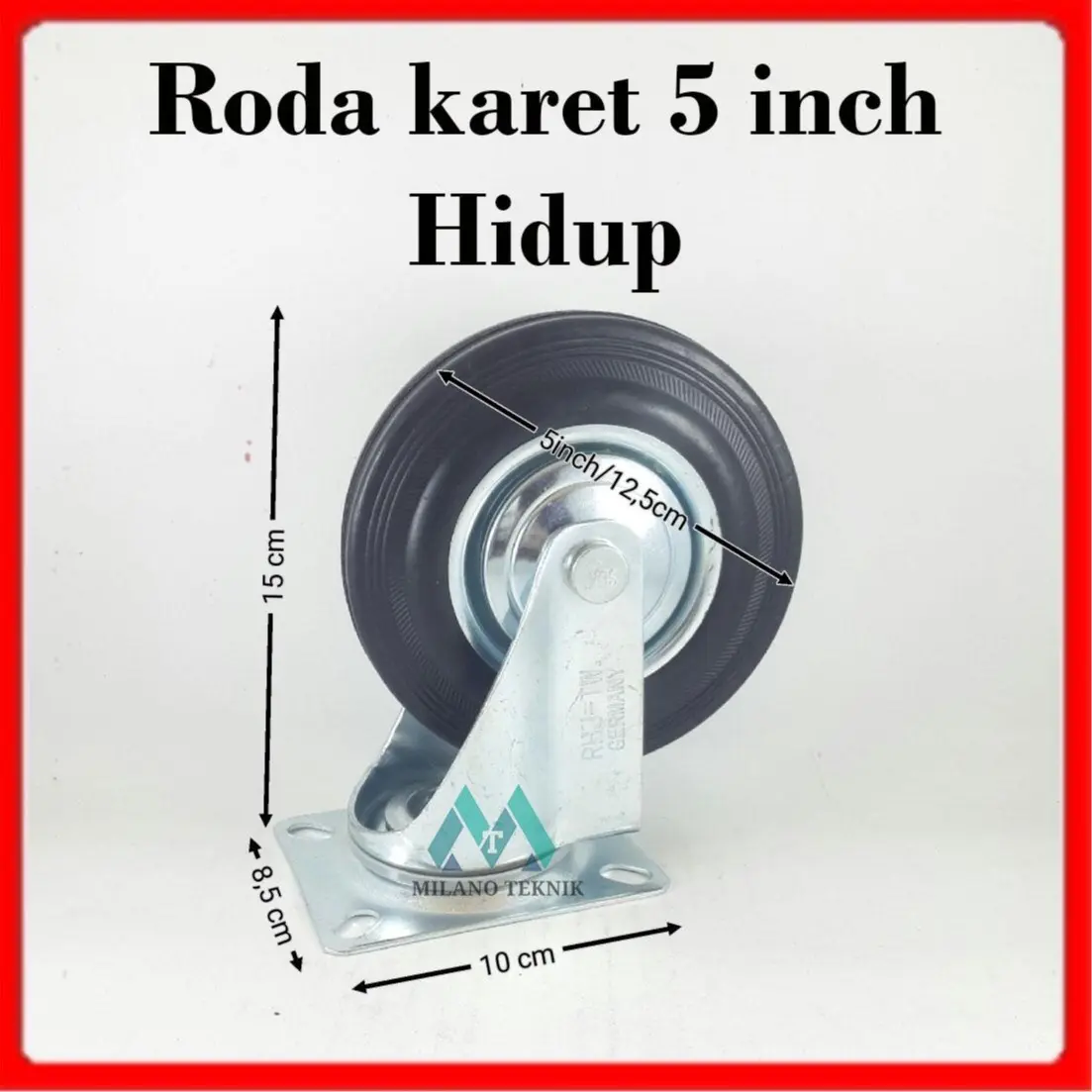 Roda Troli 5 inch (Tetap/Hidup/Rem) Troli Etalase troly gerobak