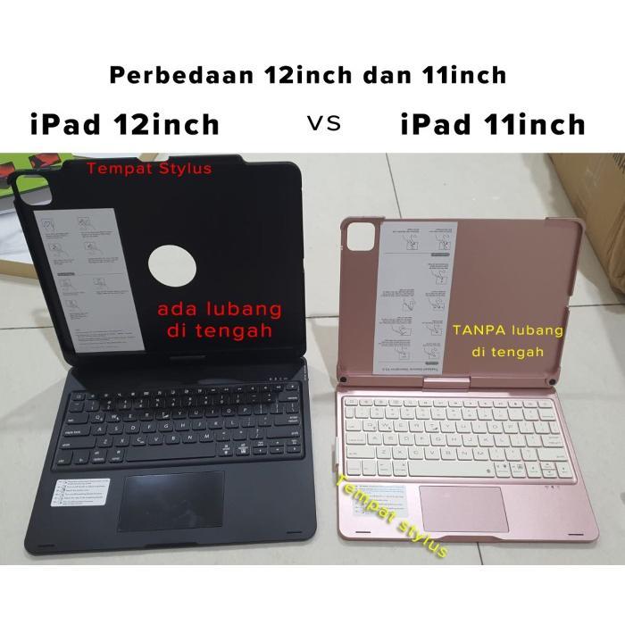 Case Rotate 360 Keyboard iPad 11 12.9 Wireless Keyboard Touchpad Table - 12.9inch, Hitam 3