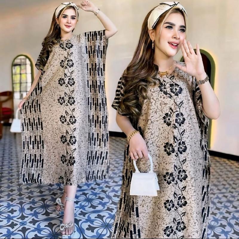 Daster Lowo Jumbo Busui LD 130 Cappucino Series Resleting Depan Daster Rayon Wanita Bumil 1