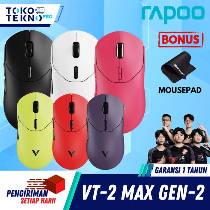 Mouse Vt2 Promo Rapoo VT2/VT-2 MAX Gen-2 Mouse Gaming Wireless Lightweight ...