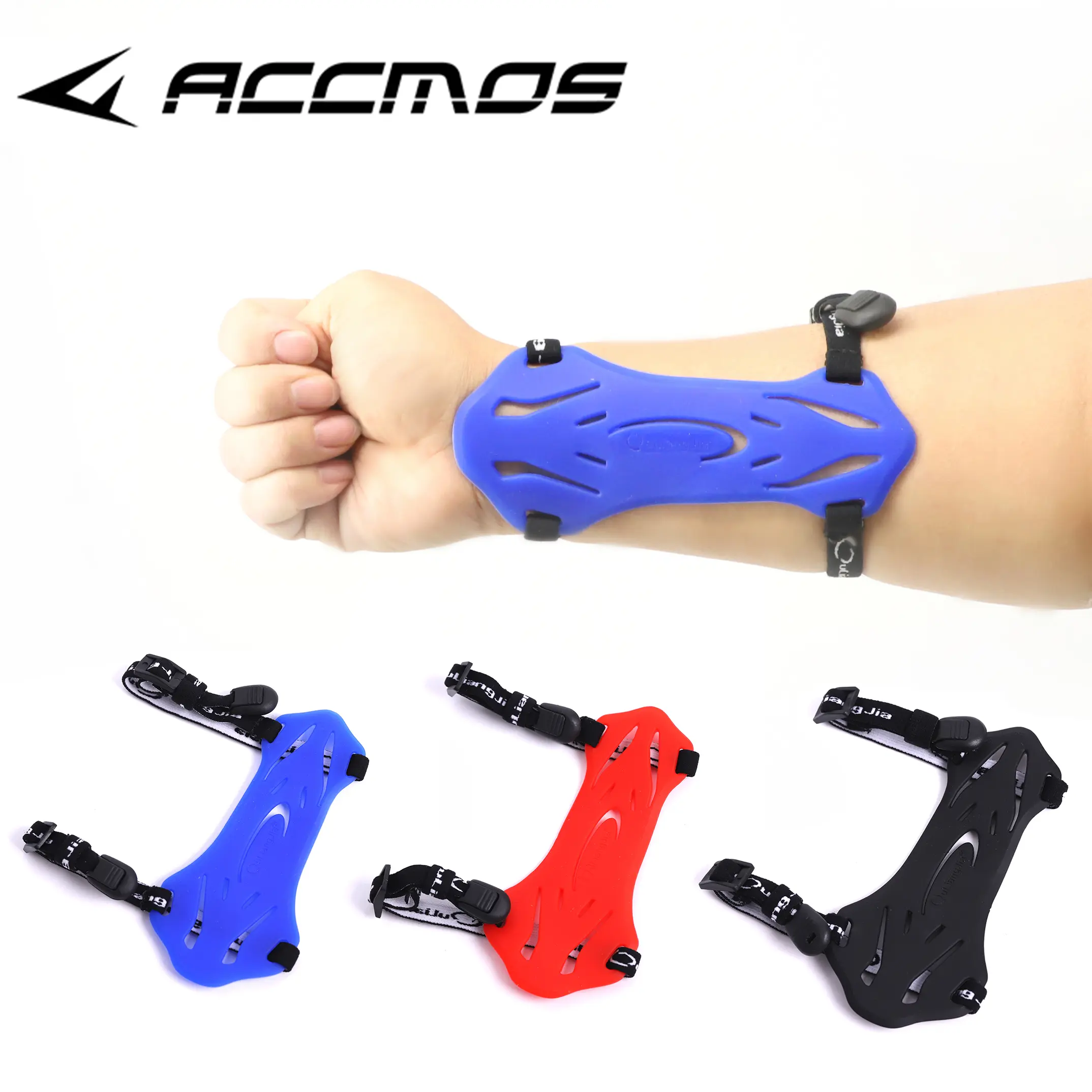 Archery Adjustable Armband Rubber Arm Guard Shooting Safety Straps Protector
